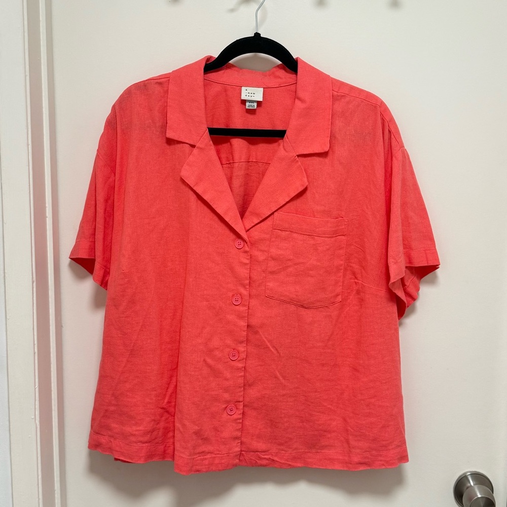 a new day Coral Button-Up Shirt